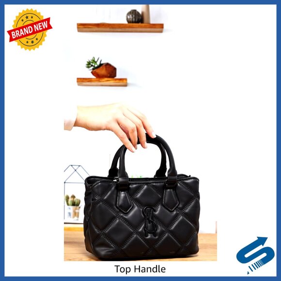 Quilted Satchel with Removable Crossbody Strap, 8.5\